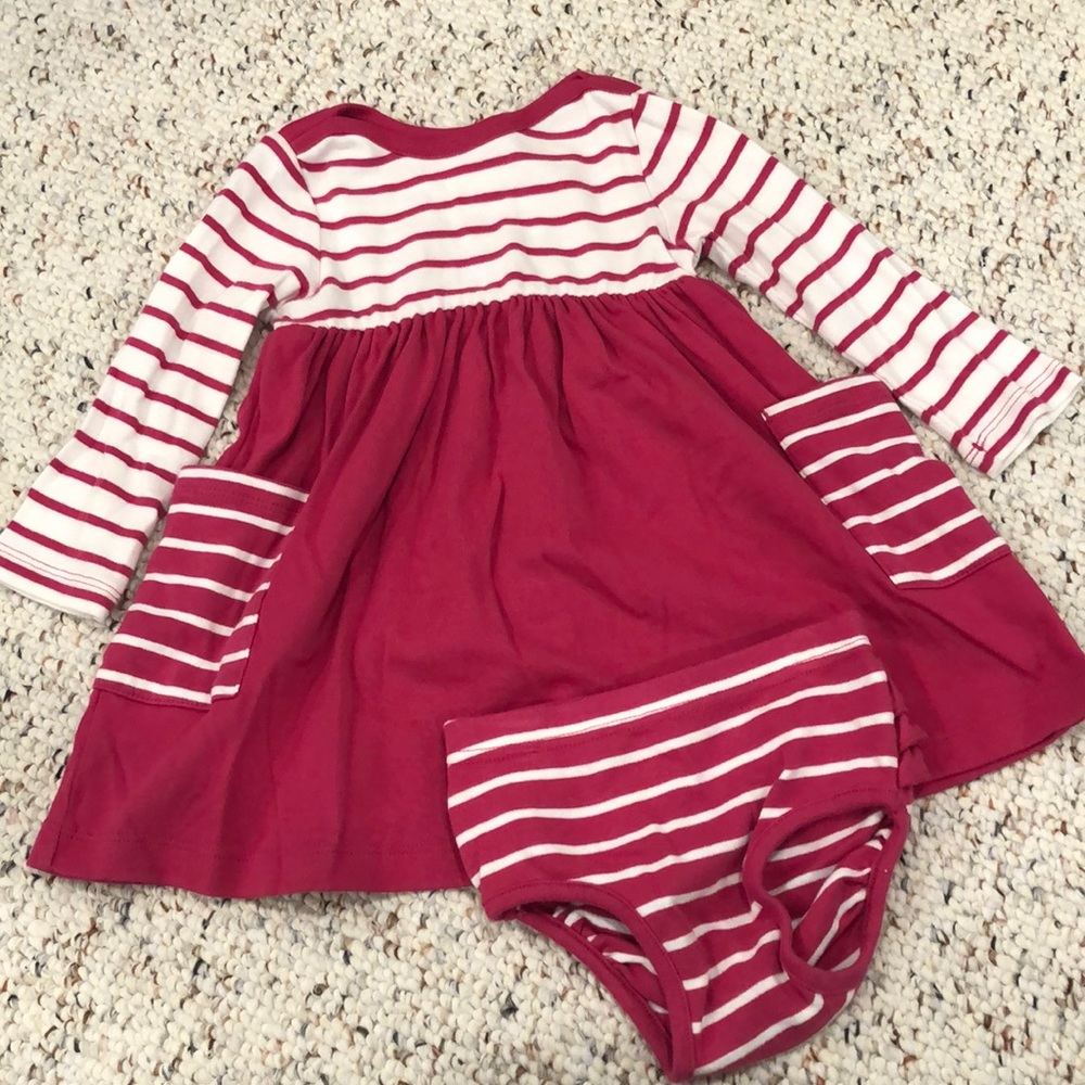 HANNA ANDERSSEN PINK WHITE STRIPED DRESS 2T